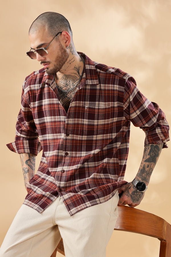 Rhubarbe Check Shirt – The Solo House 100% Cotton, Premium Comfort!