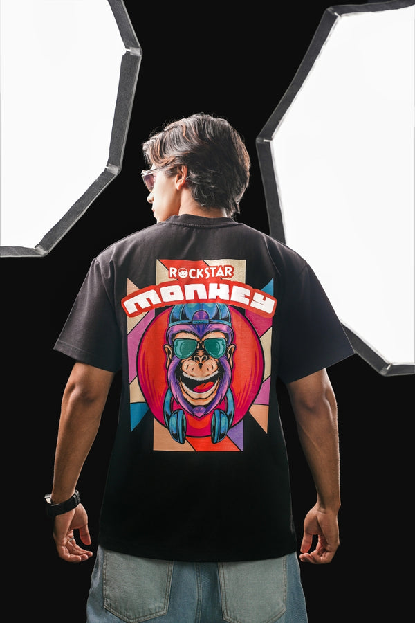Solo Monkey Unisex Oversized T-shirt: Funky Multicolor Design